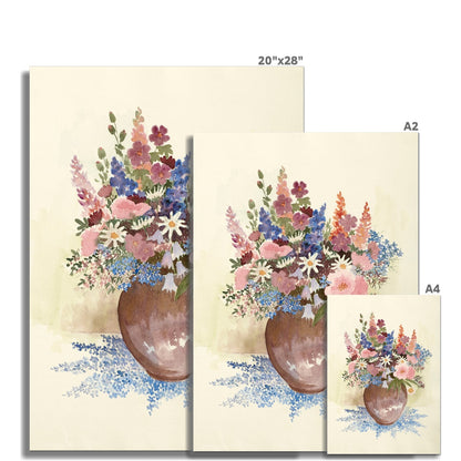 Floral Assortment In Vase Rolled Canvas