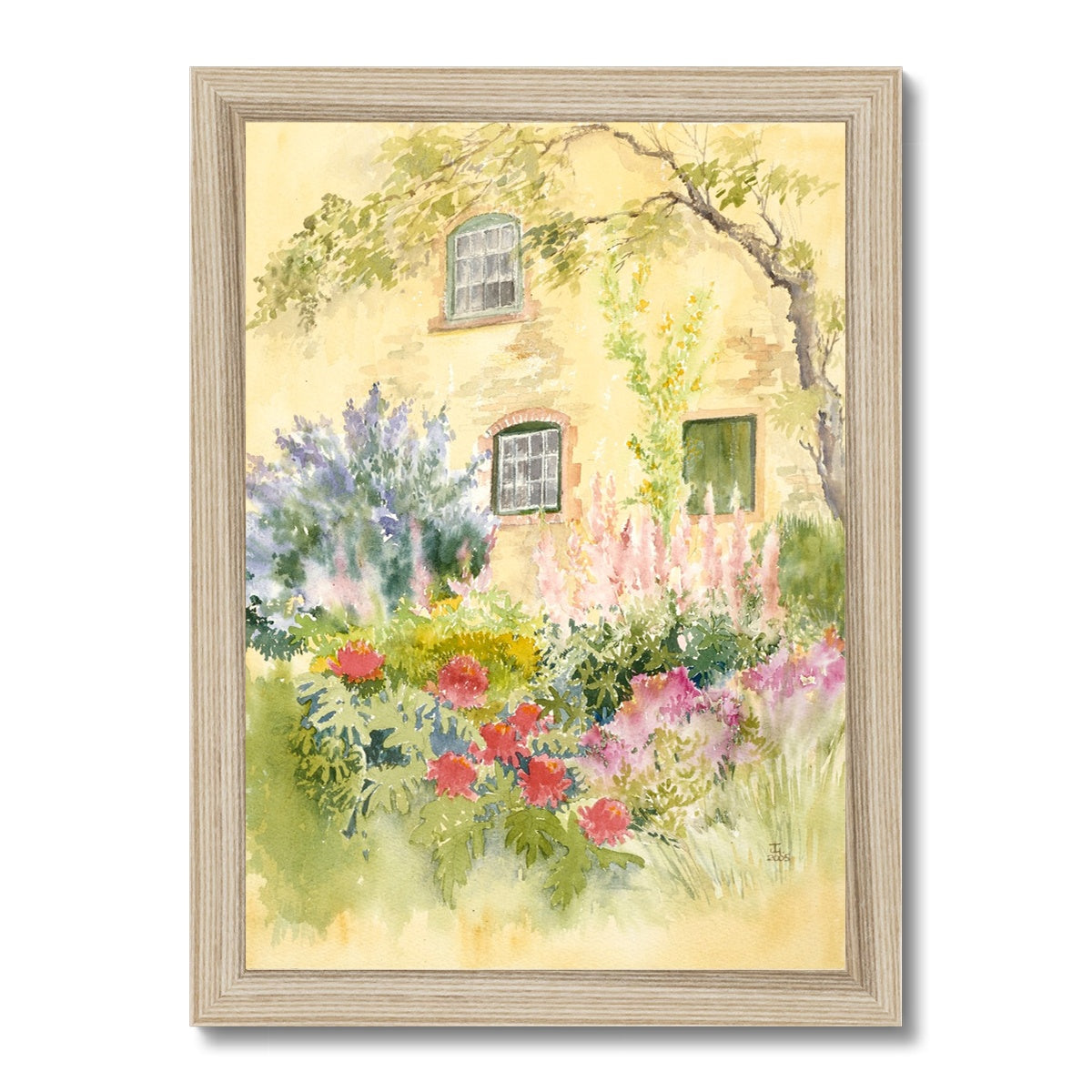 Scawby Hall Gardens On A Summers Day (2005) Framed Print