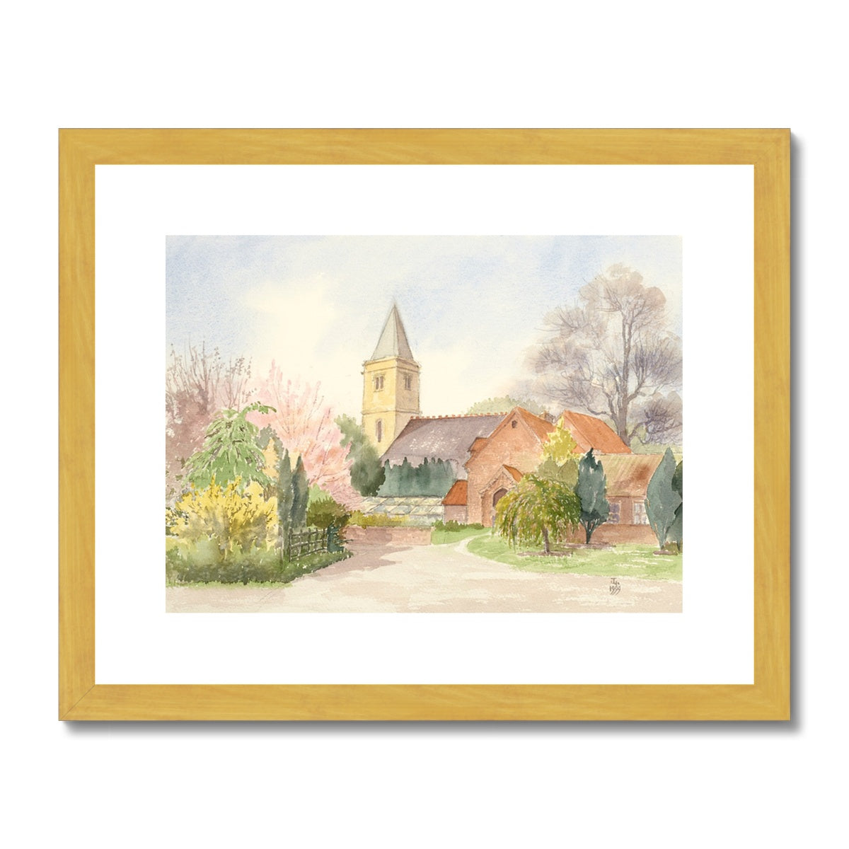 Church of St Clement Worlaby (1999) Antique Framed & Mounted Print