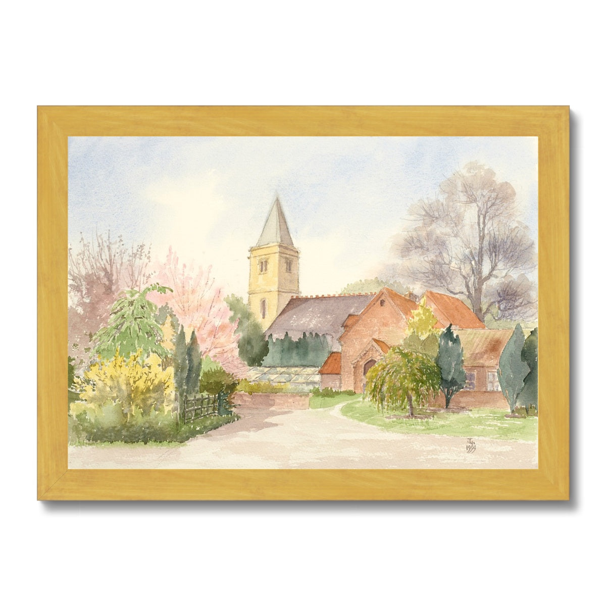 Church of St Clement Worlaby (1999) Antique Framed Print