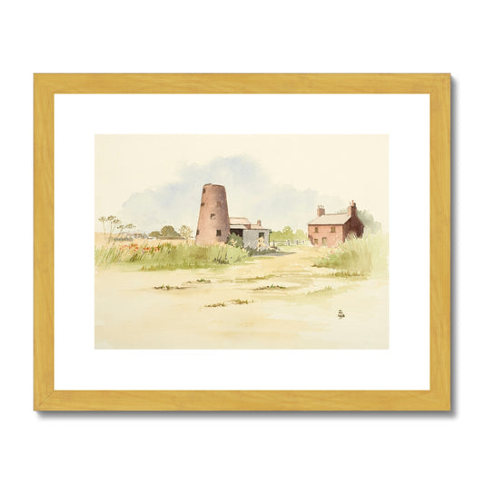 The Old Windmill Barnetby-le-Wold (1995) Antique Framed & Mounted Print