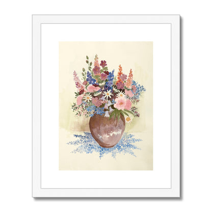 Floral Assortment In Vase Framed & Mounted Print