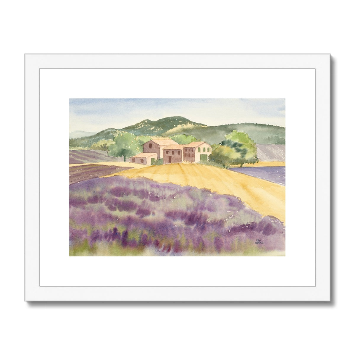 Lavender Farm in Provence Countryside (2002) Framed & Mounted Print