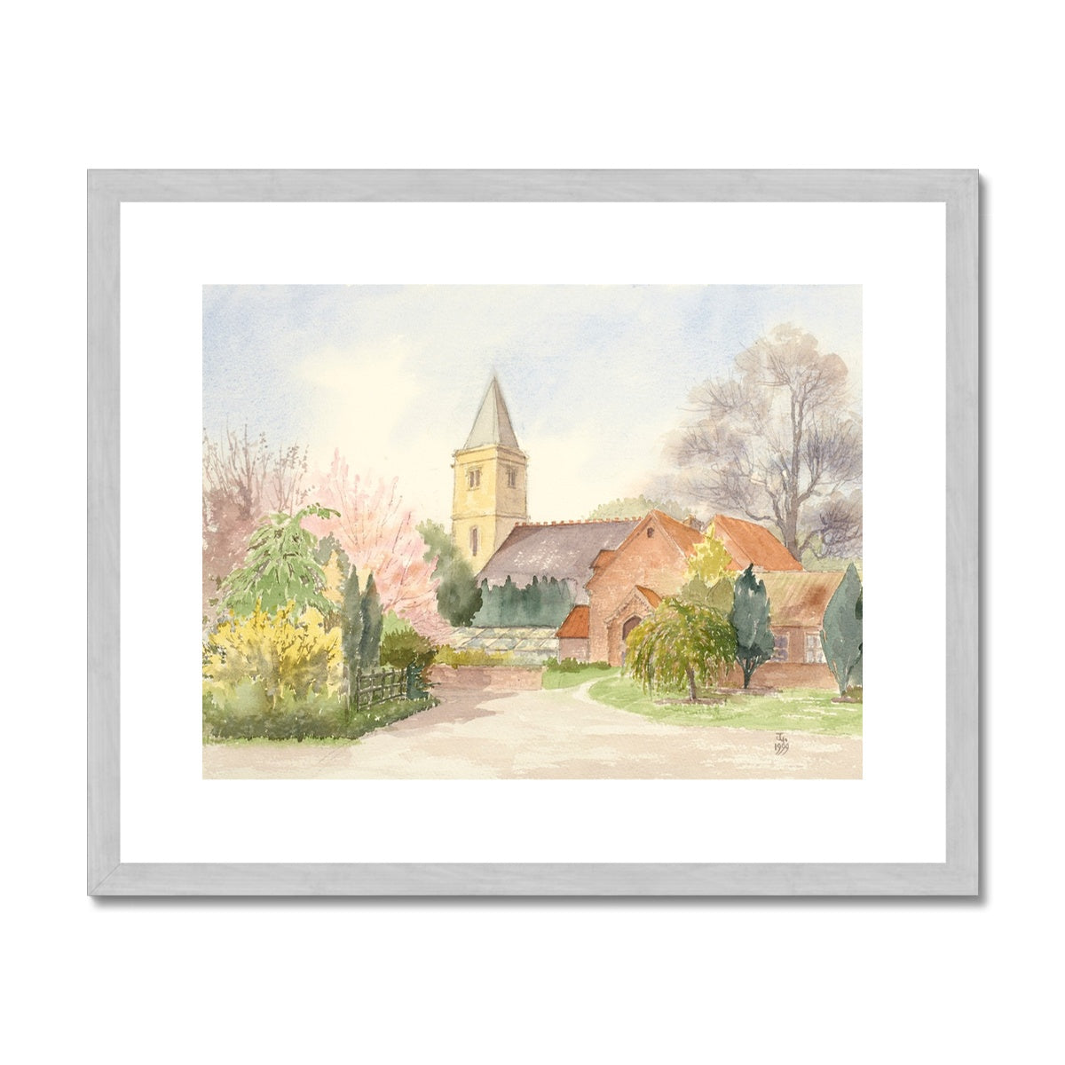 Church of St Clement Worlaby (1999) Antique Framed & Mounted Print