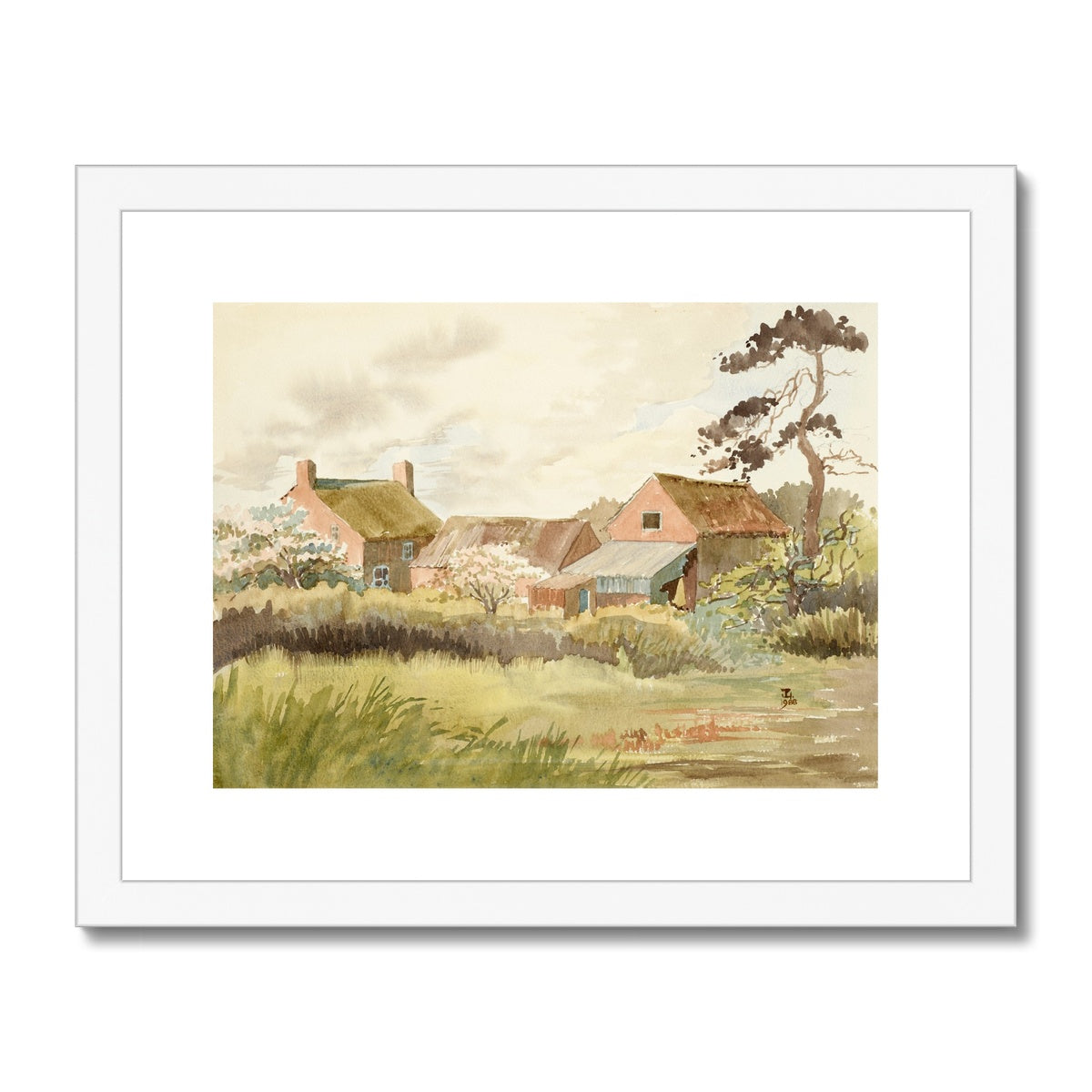 Farm off Scotter Road Framed & Mounted Print