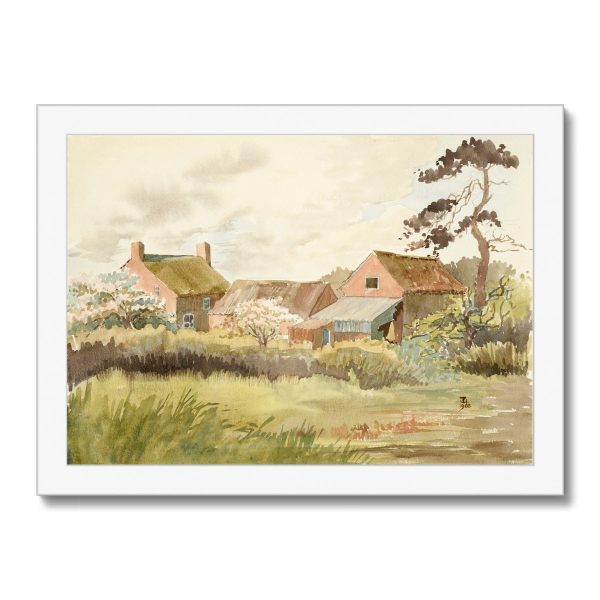 Farm off Scotter Road Framed Print