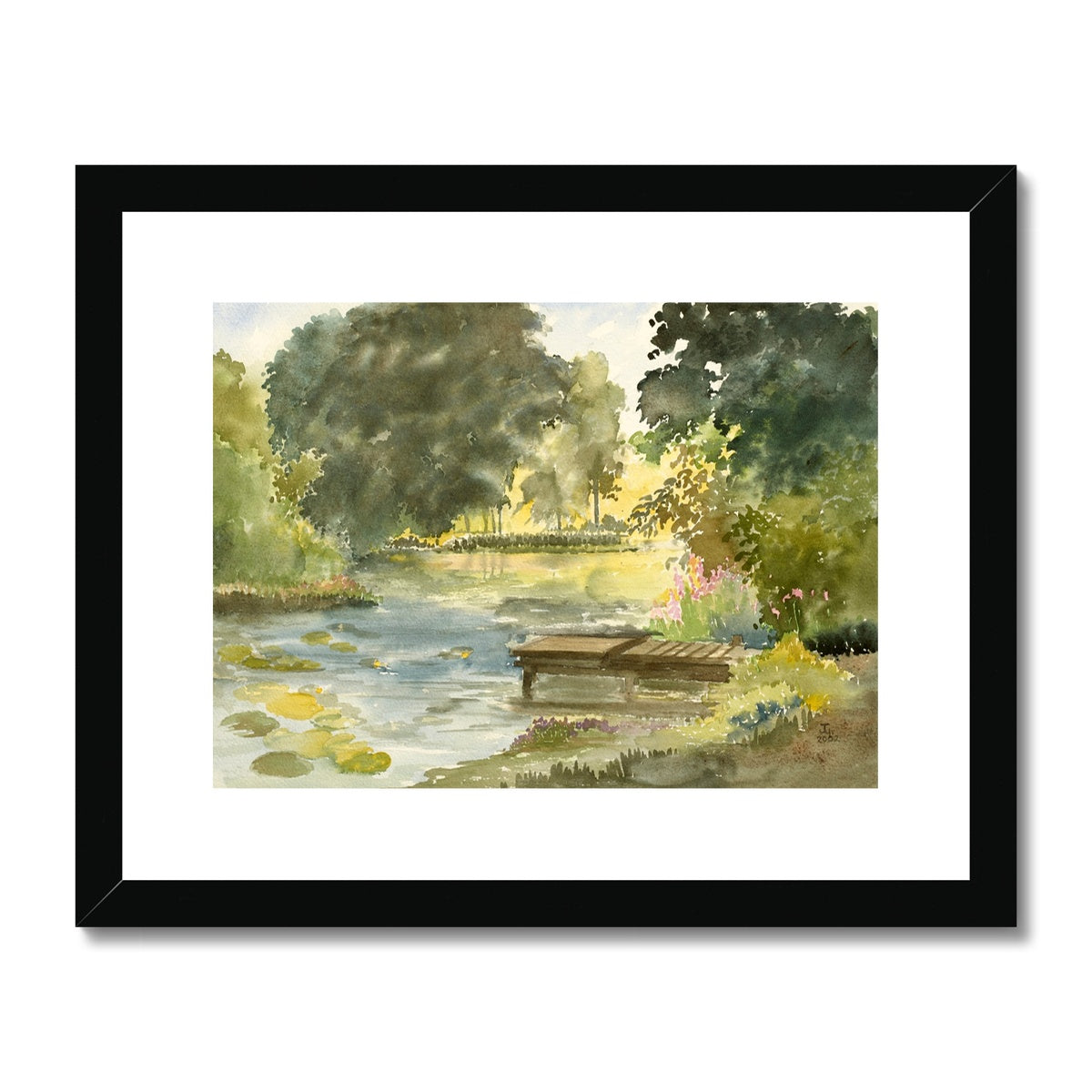 Jetty On Scawby Park Pond (2002) Framed & Mounted Print