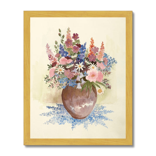 Floral Assortment In Vase Antique Framed Print