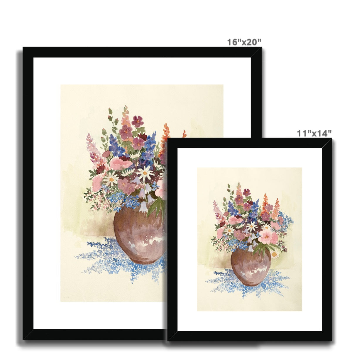 Floral Assortment In Vase Framed & Mounted Print