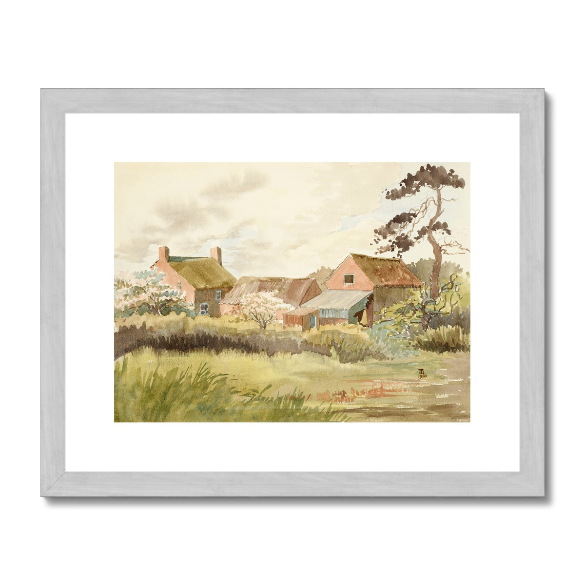 Farm off Scotter Road Antique Framed & Mounted Print