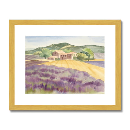 Lavender Farm in Provence Countryside (2002) Antique Framed & Mounted Print