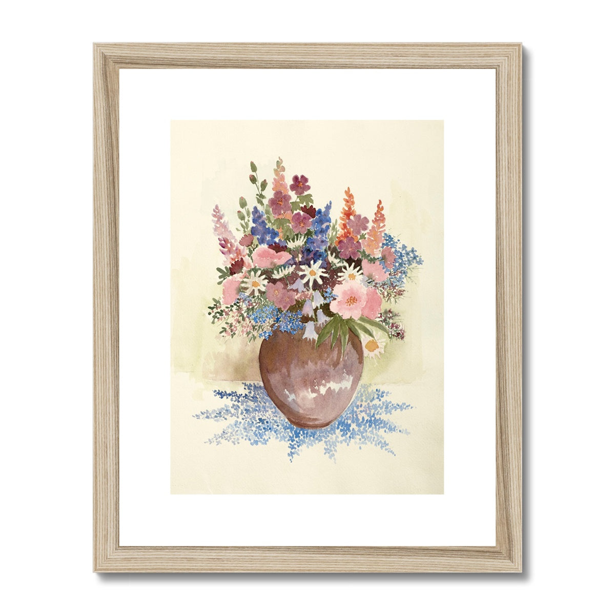 Floral Assortment In Vase Framed & Mounted Print