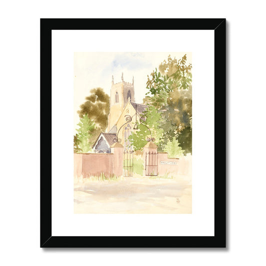 All Saints Church Winteringham from Meggitt Lane (1991) Framed & Mounted Print