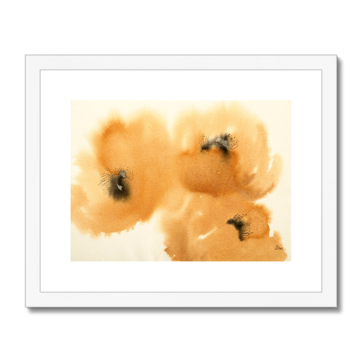 Orange Poppies (2008) Framed & Mounted Print