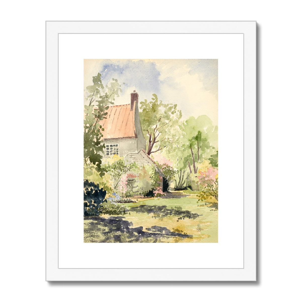 Spring Provence Cottage (1994) Framed & Mounted Print