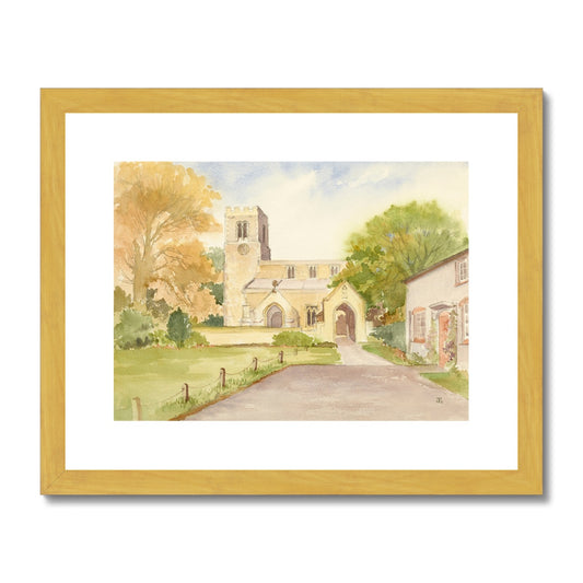 St Laurence's Church Corringham Antique Framed & Mounted Print