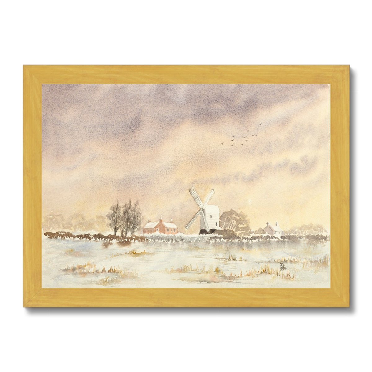 Wrawby Post Mill Built In 1760 (1994) Antique Framed Print