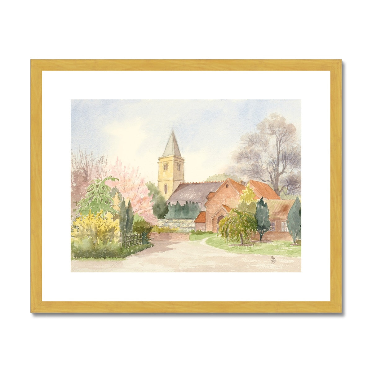 Church of St Clement Worlaby (1999) Antique Framed & Mounted Print